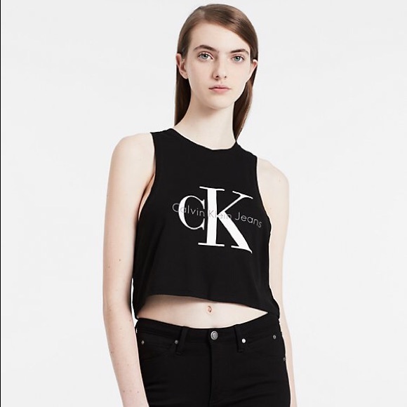calvin klein black crop top